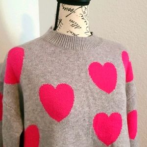 Heart Design Sweater And Shorts Lounge Set